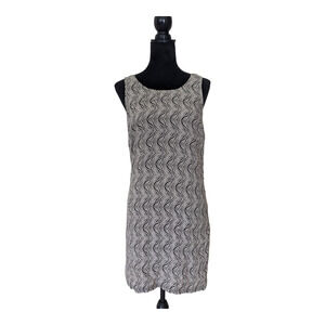 What Goes Around Comes Around Medium Cut Out Dress Black White 100% Silk Y2K